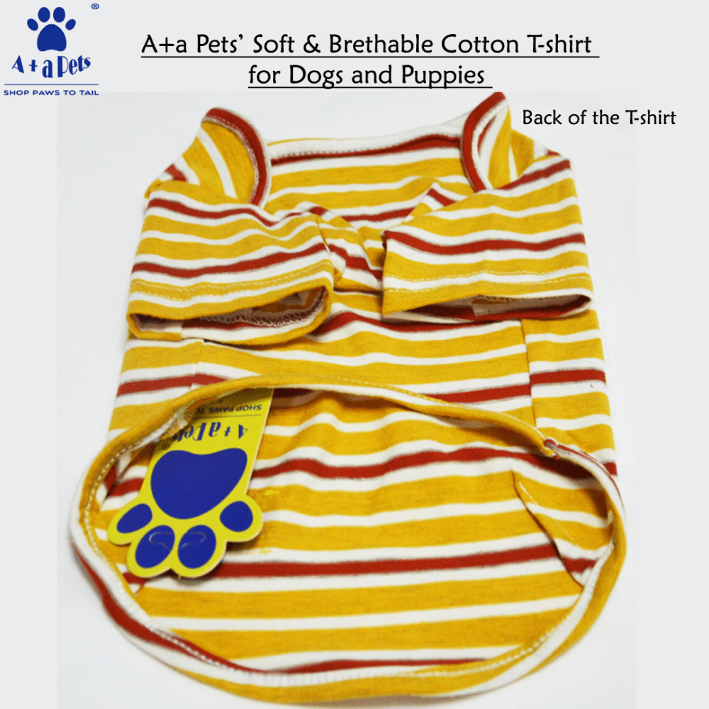 A Plus A Pets Soft Cotton T Shirts for Dogs (Yellow)