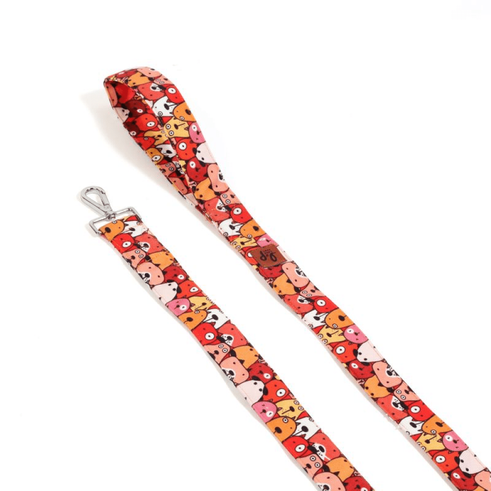 Lana Paws Googly Eyes Red Fabric Leash for Dogs