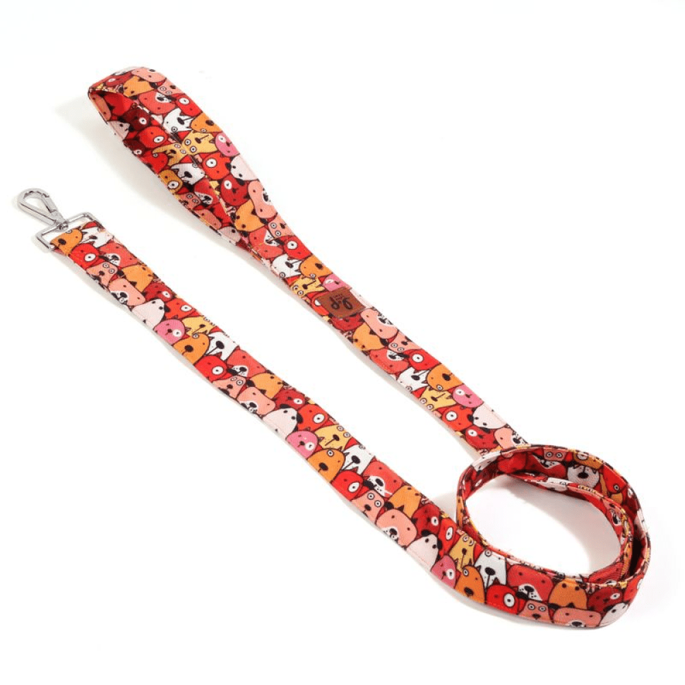 Lana Paws Googly Eyes Red Fabric Leash for Dogs