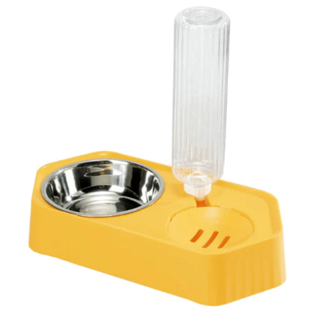 Emily Pets Automatic Water Dispenser Double Bowls for Dogs and Cats (Yellow)