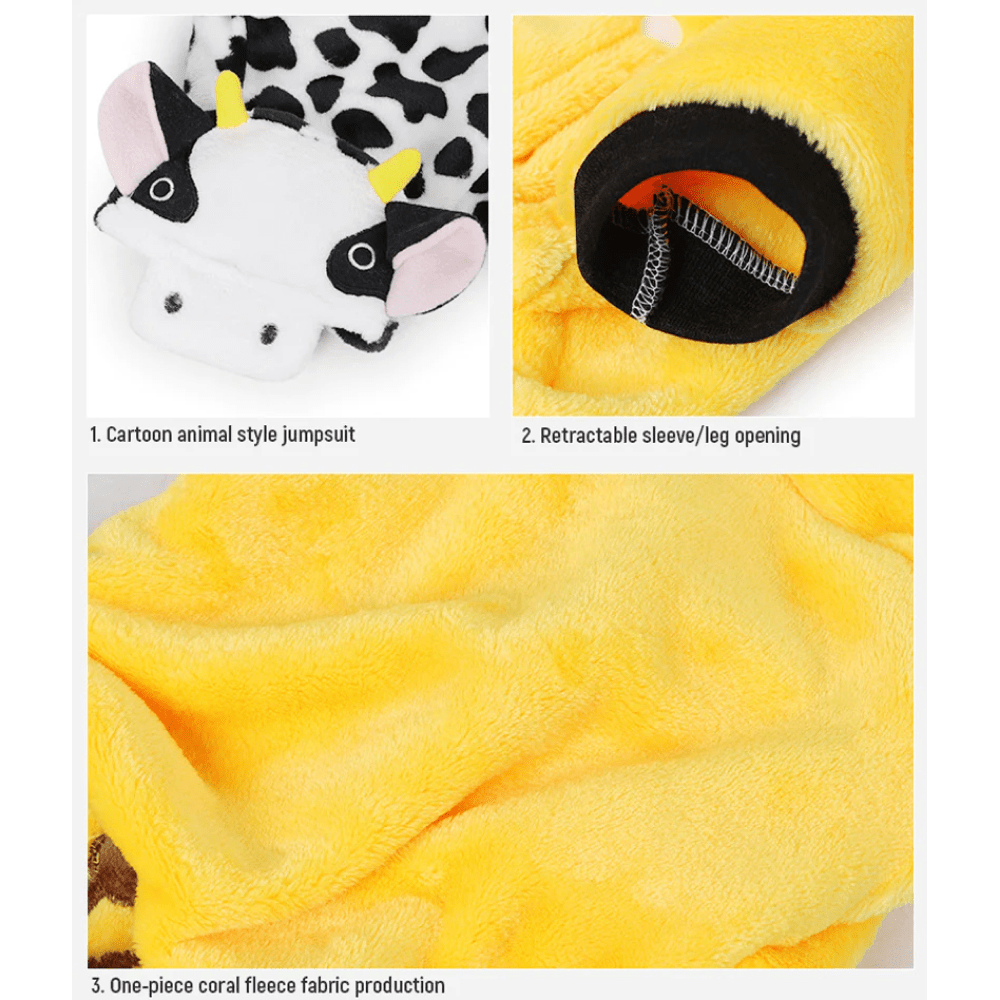A Plus A Pets Cow Costume for Dogs and Cats (Black & White)