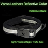Vama Leathers Night Visible Reflective All Weather Everyday Collar for Dogs (Shiny Black) Dogs-Collar, Leashes, harnesses Vama Leathers