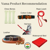 Vama Leathers Soft Durable Nylon Collar and Reflective Soft Handle All Leather Leash for Dogs Combo (Black) Dogs-Collar, Leashes, harnesses Vama Leathers