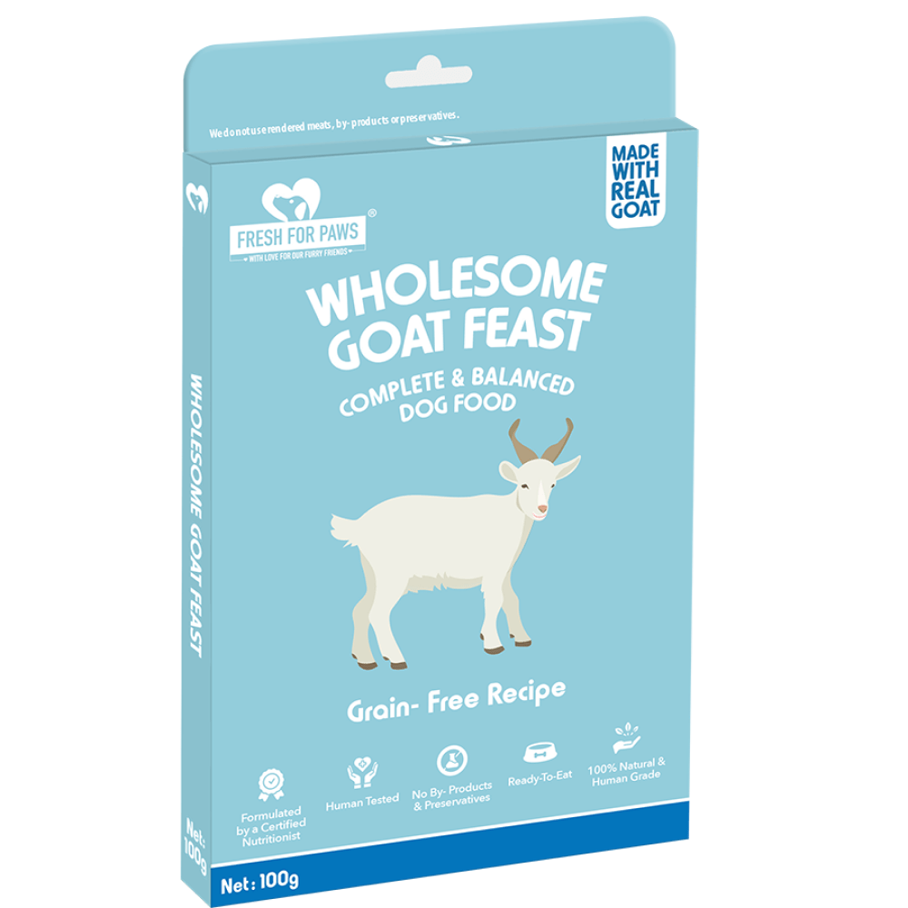 Fresh For Paws Wholesome Goat Feast Wet Food and Waggy Zone Pink Guava & Banberry Ice Cream for Dogs Combo