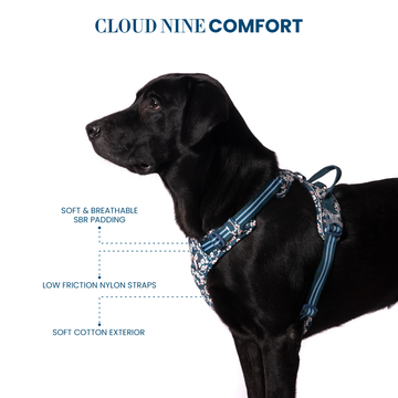 Truelove Floral No Pull Pet Harness for Dogs (Saxony Blue)