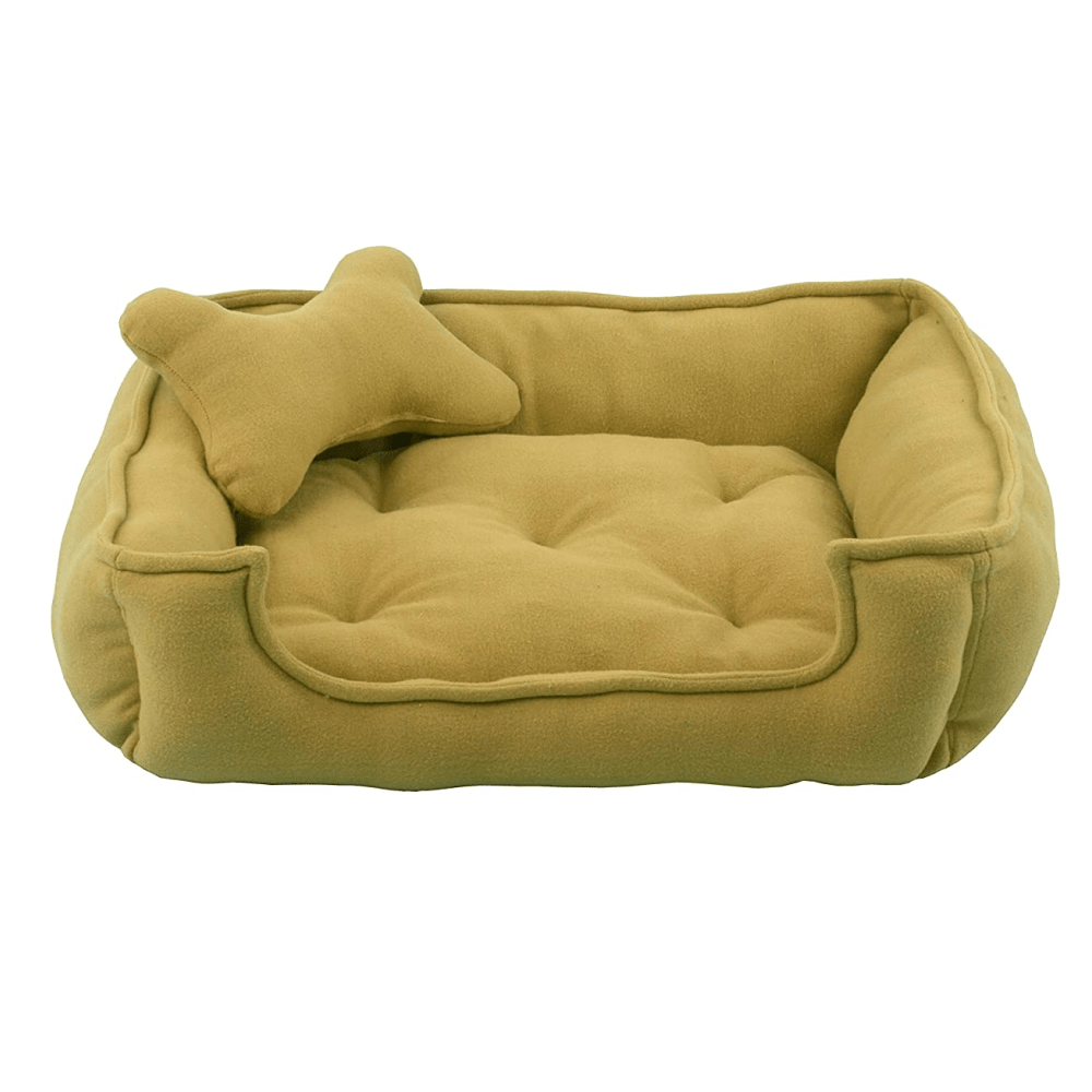 Fluffy's Luxurious Reversible Bed for Dogs and Cats (Beige) Both-Bedding, Mats & Travel Supplies Fluffy's M