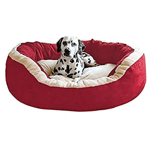 Fluffy's Pawsome Luxurious Durable Polyester Filled Soft Bed for Dogs and Cats (Red)