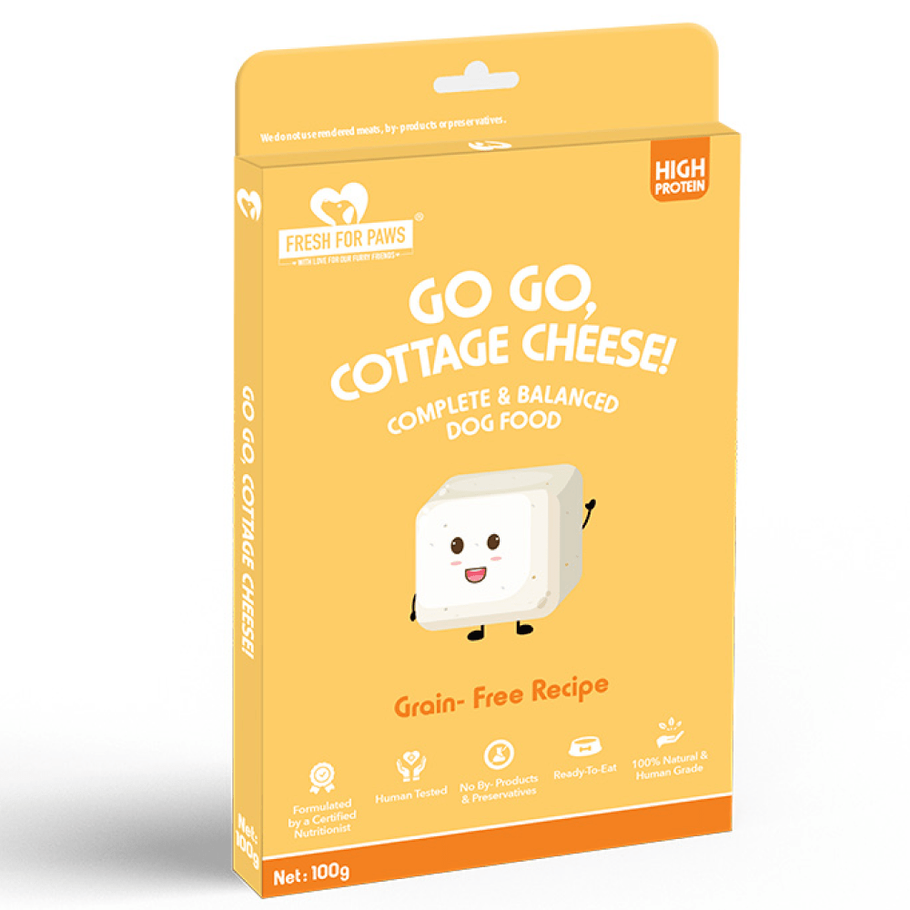 Fresh For Paws Go Go Cottage Cheese Dog Wet Food and Drools Absolute Calcium Oil Syrup Supplement for Pets Combo
