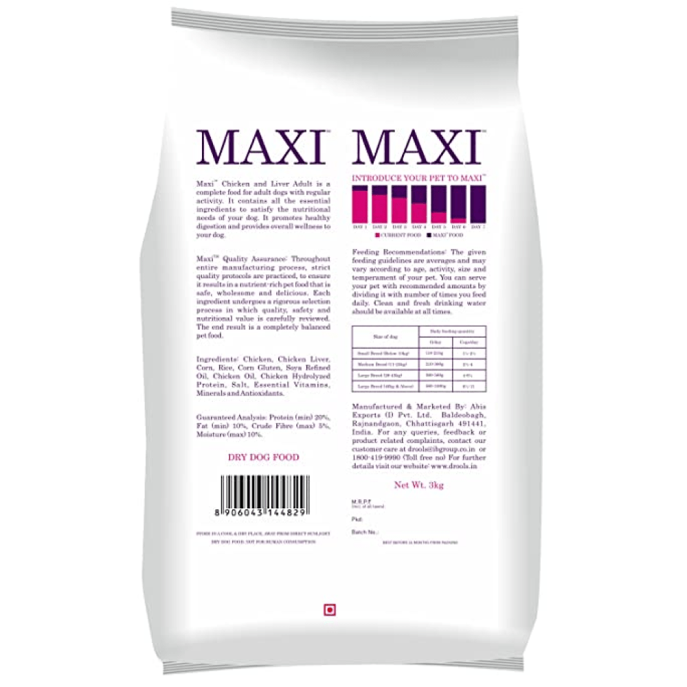 Maxi Adult Chicken and Liver Dog Dry Food