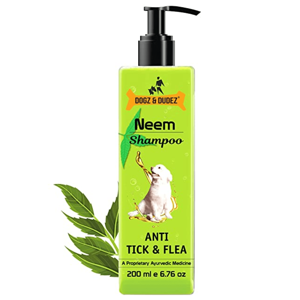 DOGZ & DUDEZ Natural Neem Anti Tick and Flea Shampoo for Dogs and Cats