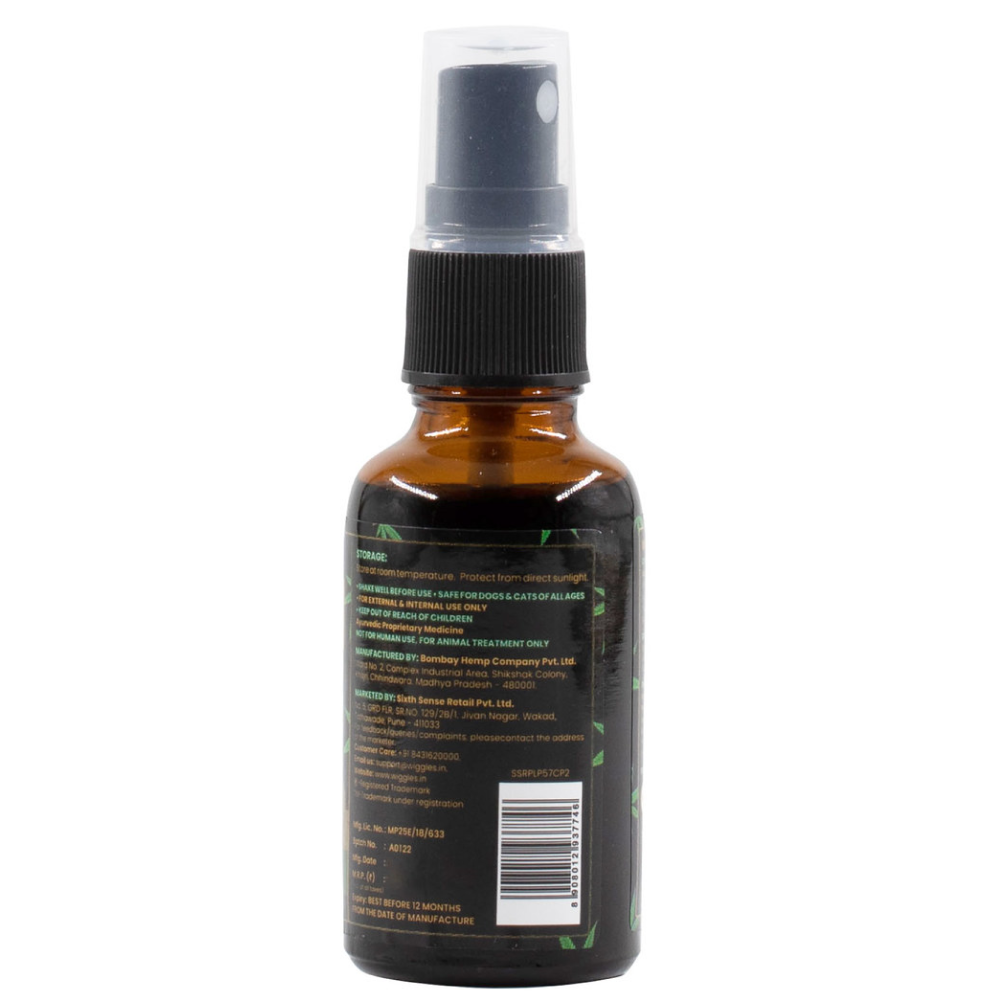Wiggles CannaPaw Hemp Oil Extract Relief Spray for Dogs and Cats