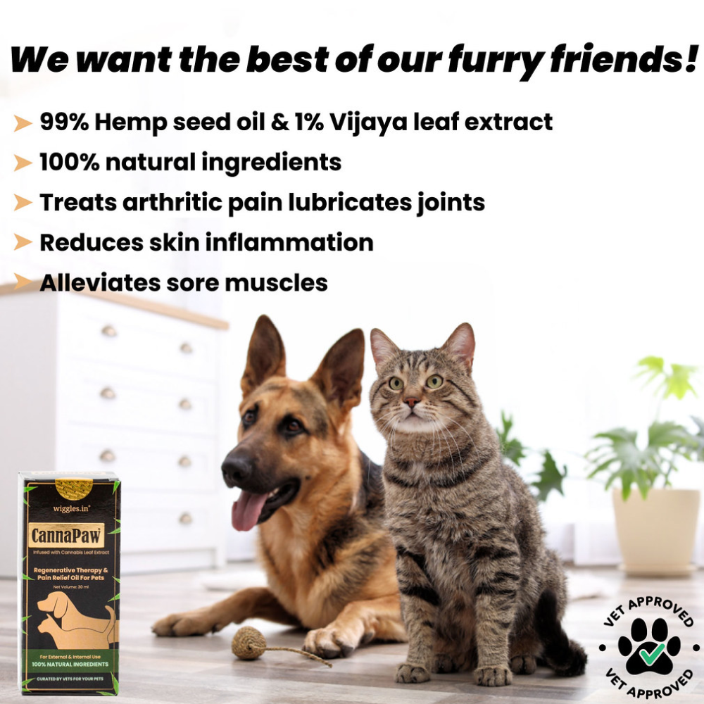 Wiggles CannaPaw Hemp Oil Extract Relief Spray for Dogs and Cats
