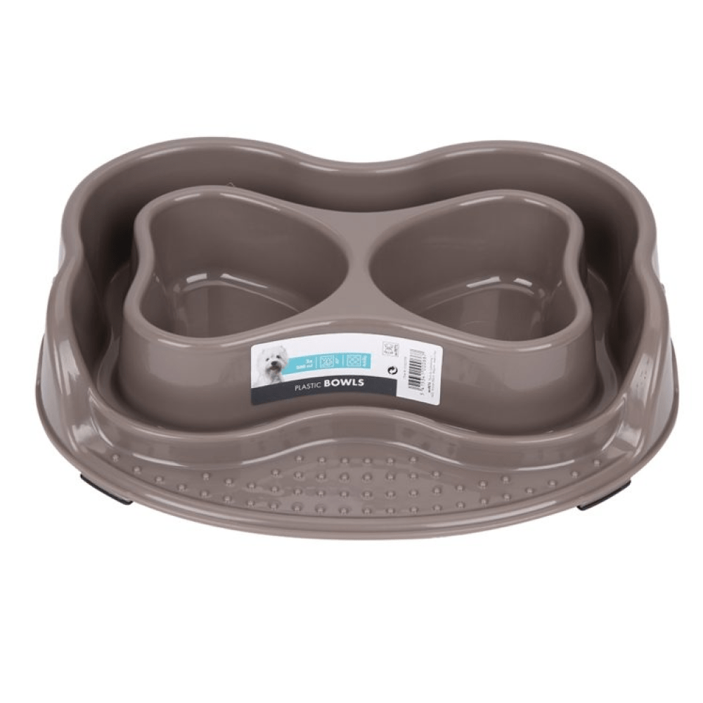 M Pets Plastic Bowl for Dogs and Cats (Grey)