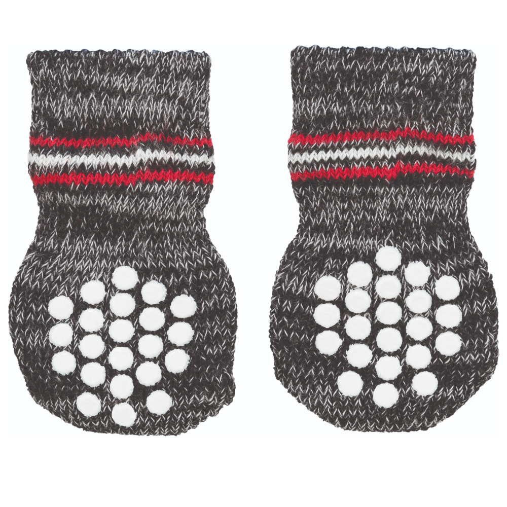 Trixie Non Slip Socks for Dogs (Grey, Set of 4) Dogs-Clothing & Accessories Trixie