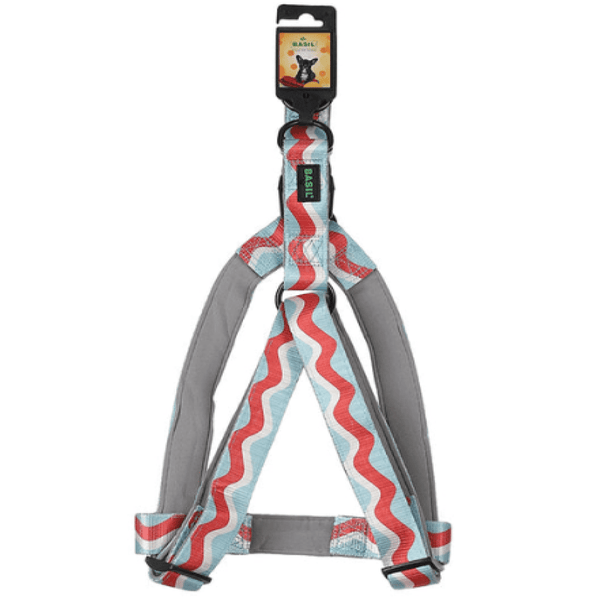 Basil Printed Adjustable Harness for Dogs (Blue)