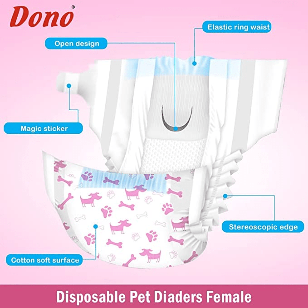 Dono Super Absorbent Disposable Diapers for Female Pets
