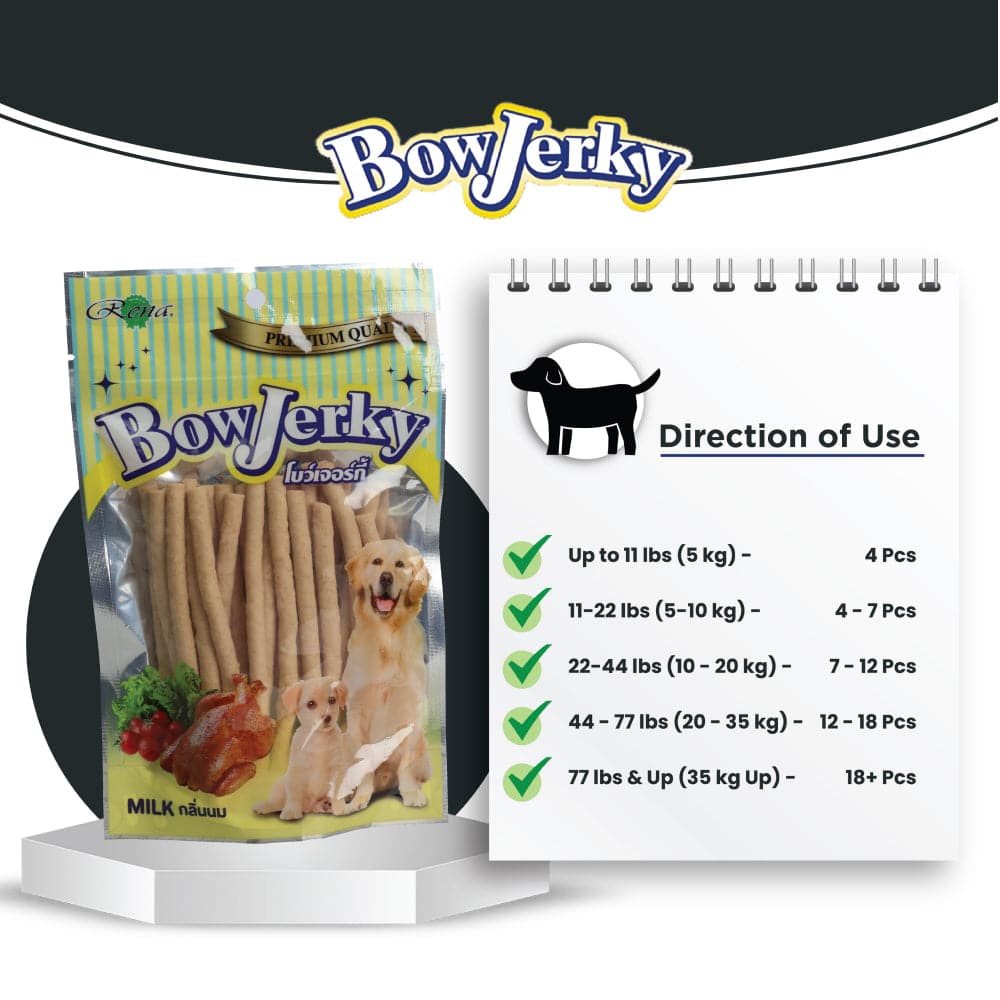 Rena BowJerky Milk Sticks Dog Treats