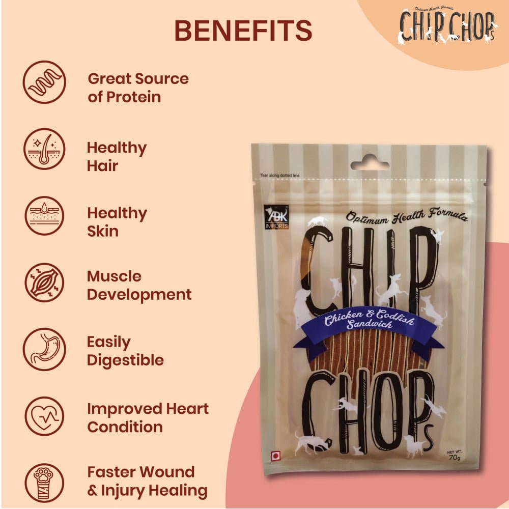 Chip Chops Chicken and Codfish Sandwich Dog Treats