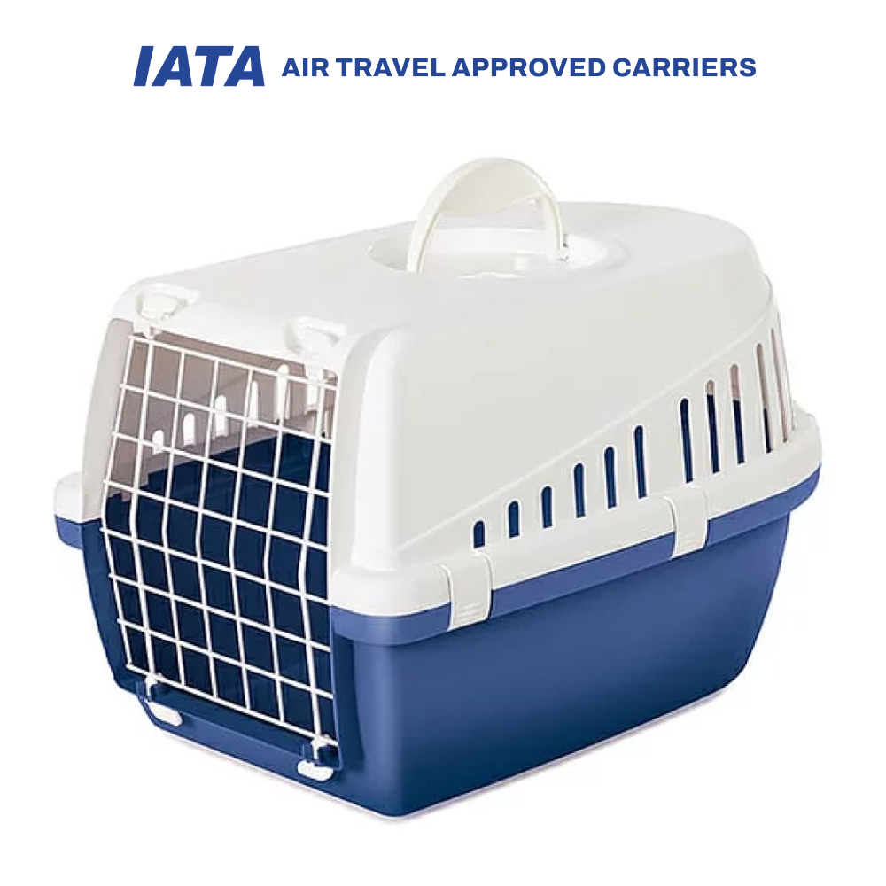 Savic Trotter 3 Akasa Approved Travel Carrier for Dogs and Cats (Atlantic Blue) Both-Bedding, Mats & Travel Supplies Savic 24x15x16in