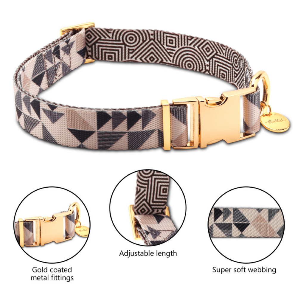 Glucklich Printed Polyester Adjustable Pet Collar for Dogs (Ohio)