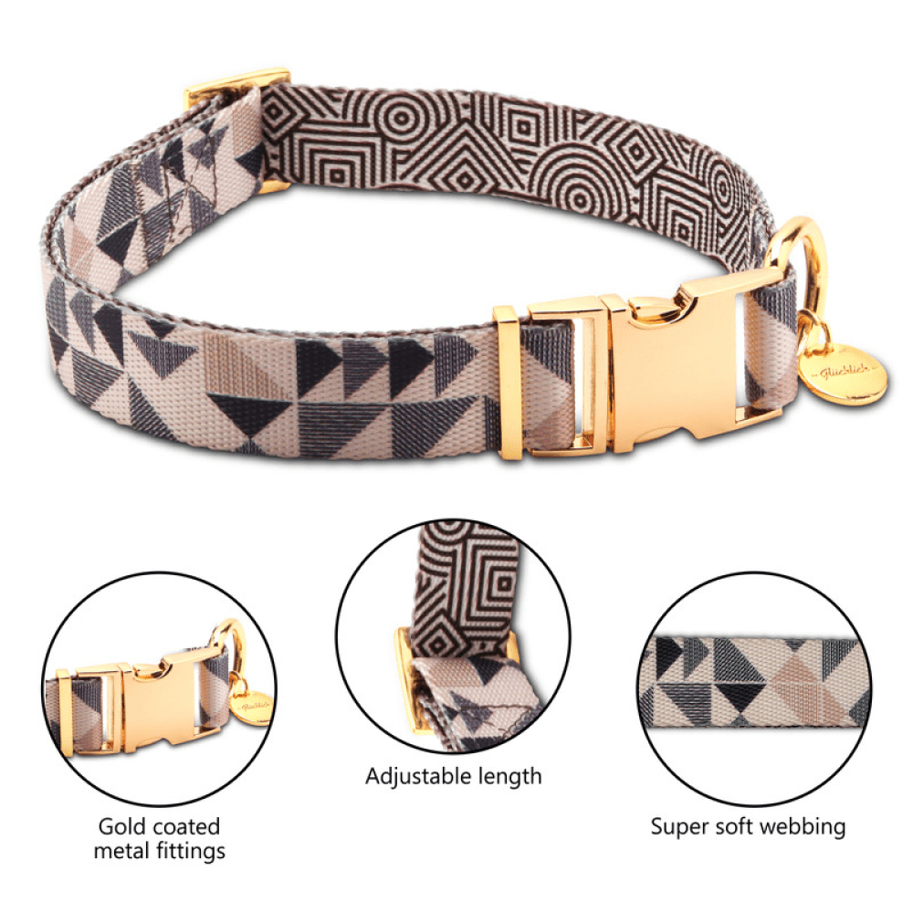 Glucklich Printed Polyester Adjustable Pet Collar for Dogs (Ohio) Dogs-Collar, Leashes, harnesses Glucklich