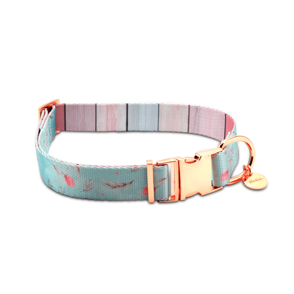 Glucklich Printed Polyester Adjustable Pet Collar for Dogs (Floral Mist)