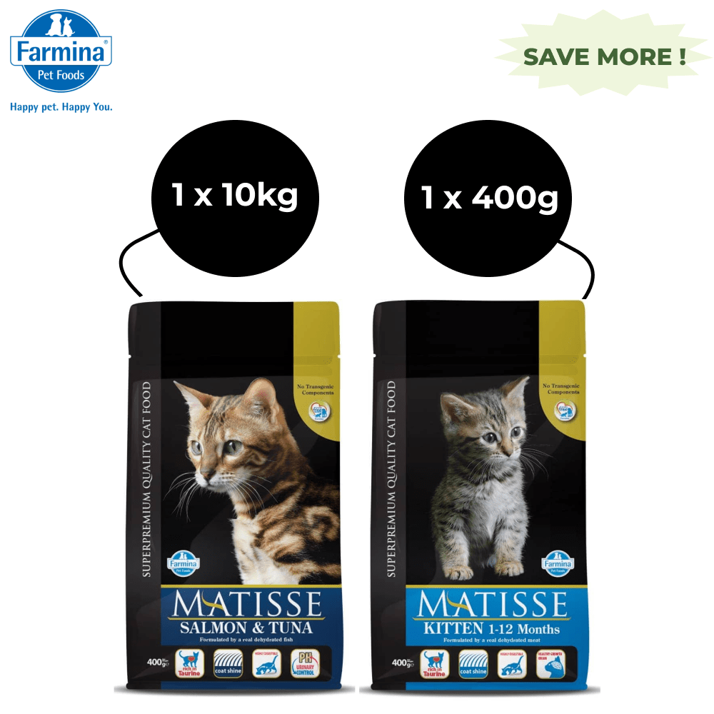 Farmina Matisse Salmon & Tuna Adult and Kitten Cat Dry Food Combo (10kg+400g)