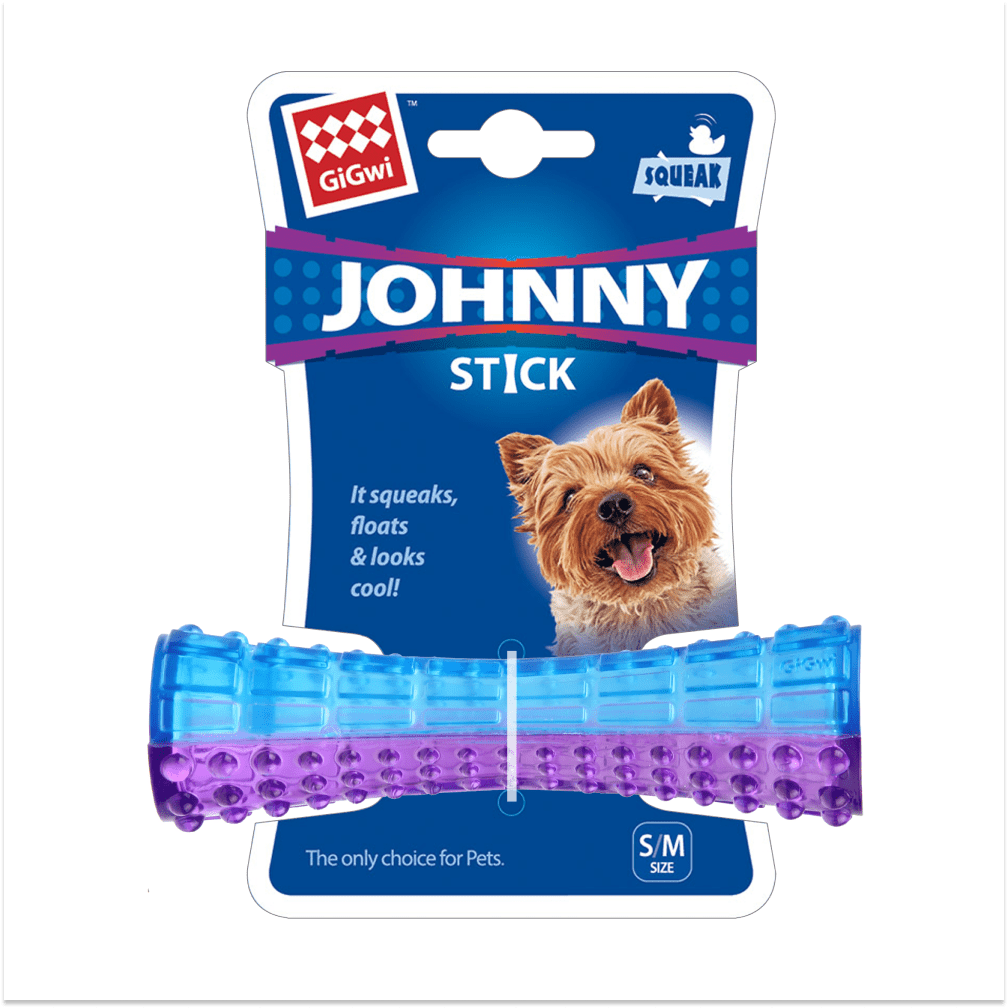 GiGwi Johnny Stick with Squeak for Dogs (Purple/Blue)