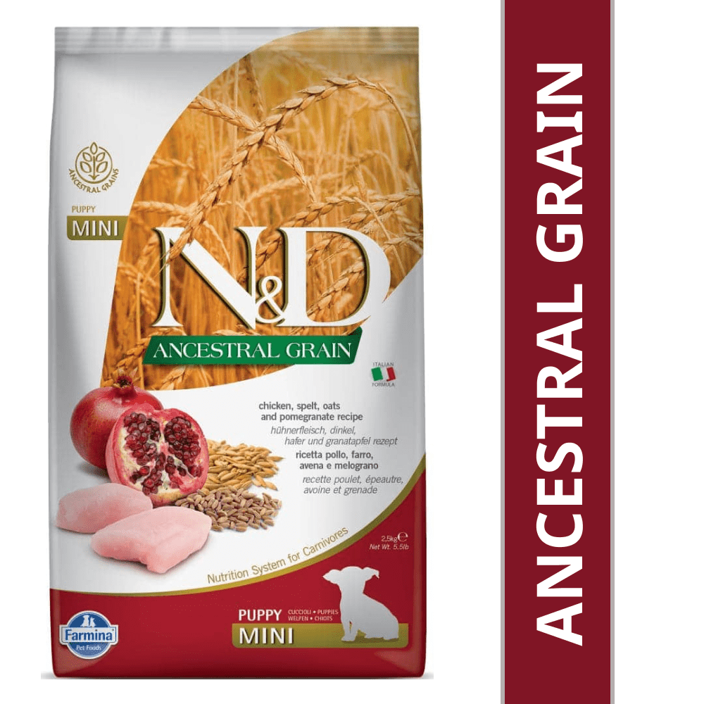 Farmina N&D Chicken & Pomegranate Ancestral Grain Puppy Mini Dog Dry Food