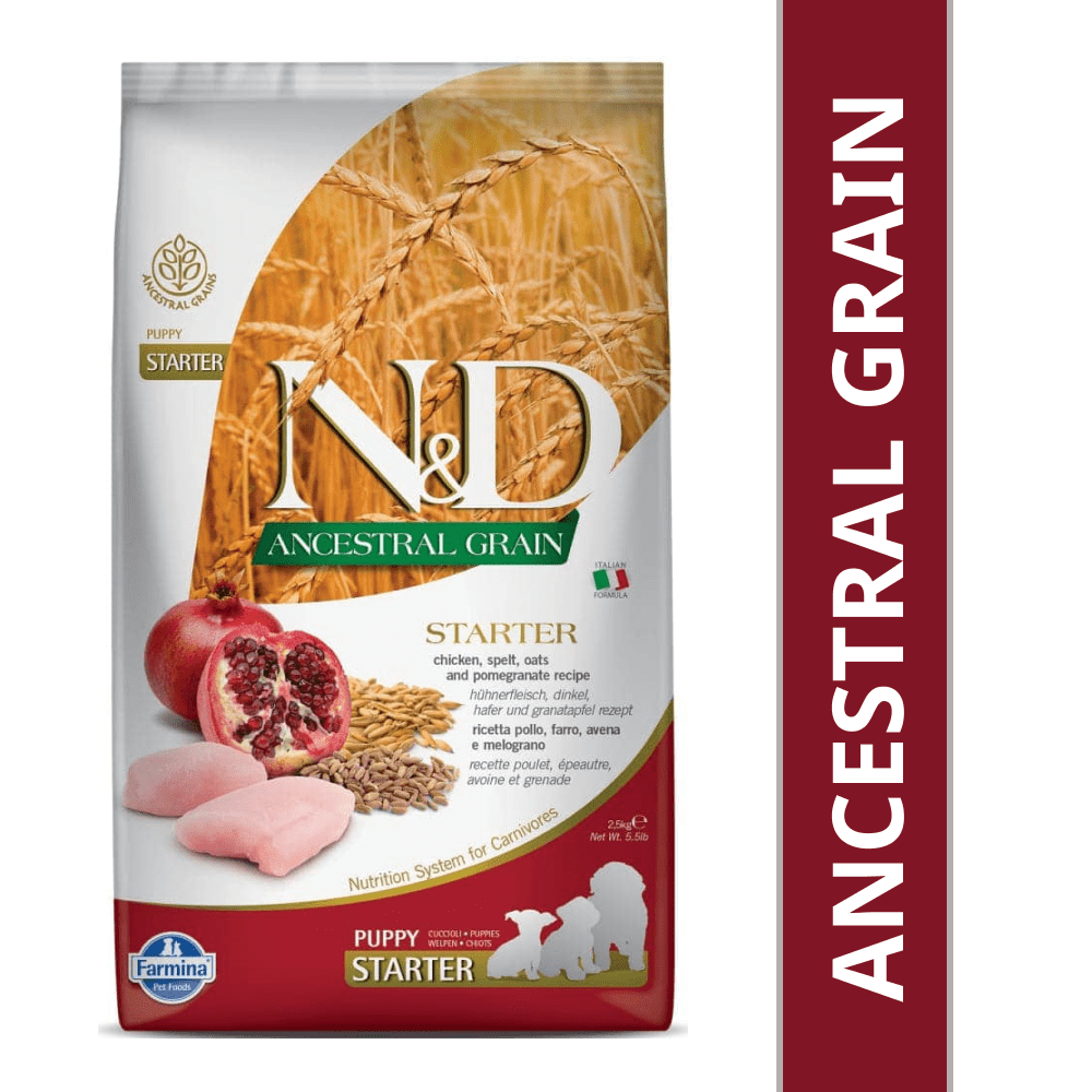 Farmina N&D Chicken & Pomegranate Ancestral Grain Starter Puppy Dog Dry Food (Limited Shelf Life) Dogs- Dry Food Farmina N&D 2.5kg