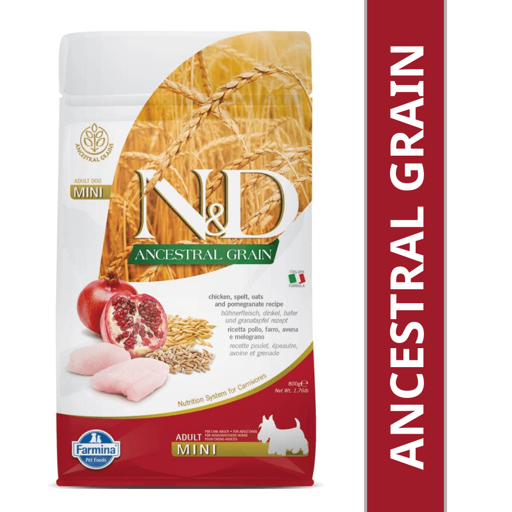 Farmina N&D Ancestral Grain Chicken & Pomegranate Adult Mini Dog Dry Food (Limited Shelf Life) Dogs- Dry Food Farmina N&D