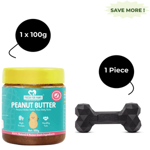 Barkbutler Chu the bone Treat Dispensing Toy and Fresh For Paws Peanut Butter for Dogs Combo