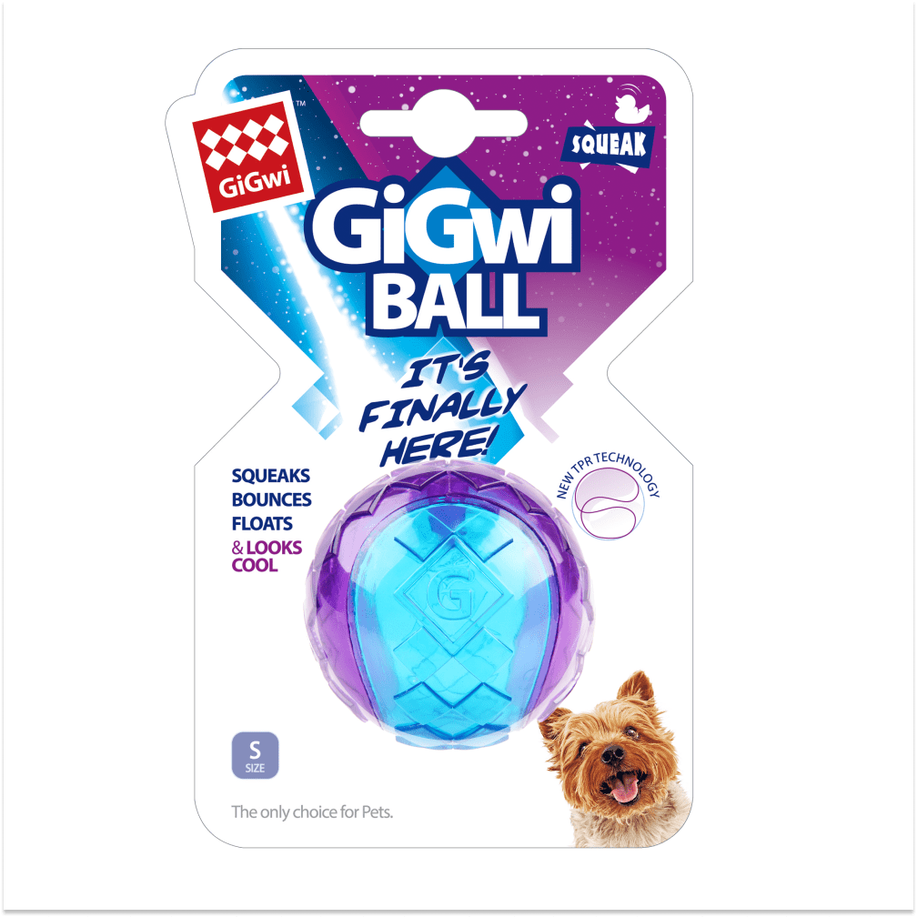 GiGwi Ball Squeaker Toy for Dogs (Blue/Purple) | For Medium Chewers Dogs-Toys GiGwi