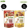 JerHigh Roasted Duck in Gravy and Chicken And Liver in Gravy Dog Wet Food Combo Dogs-Wet Food Jerhigh 24x120g