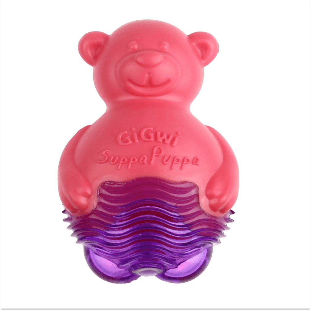 GiGwi Suppa Puppa Bear Toy for Dogs (Pink & Purple)