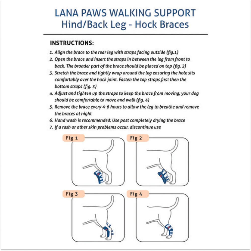 Lana Paws Back Leg Compression Braces for Hock Joint Ankle Support & Mobility for Dogs and Cats (Black)