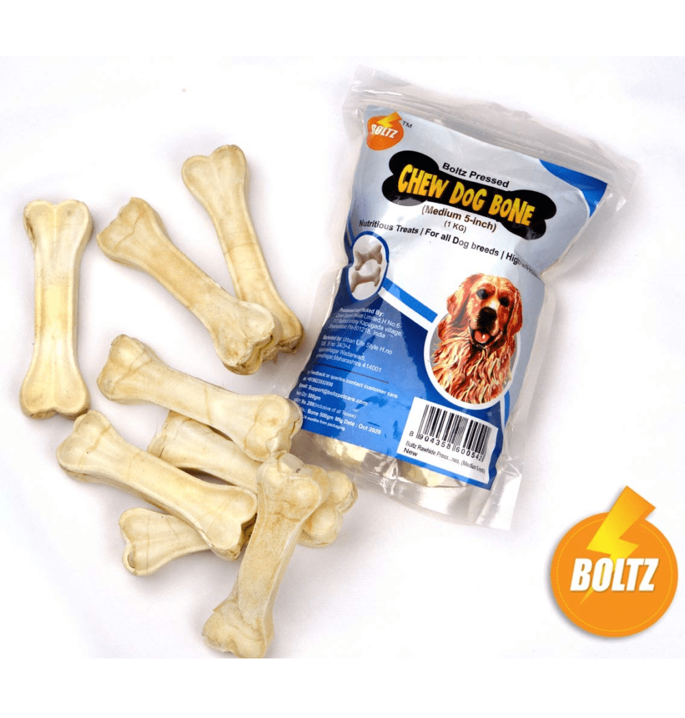 Boltz Rawhide Pressed Chew Bone Treat for Dogs