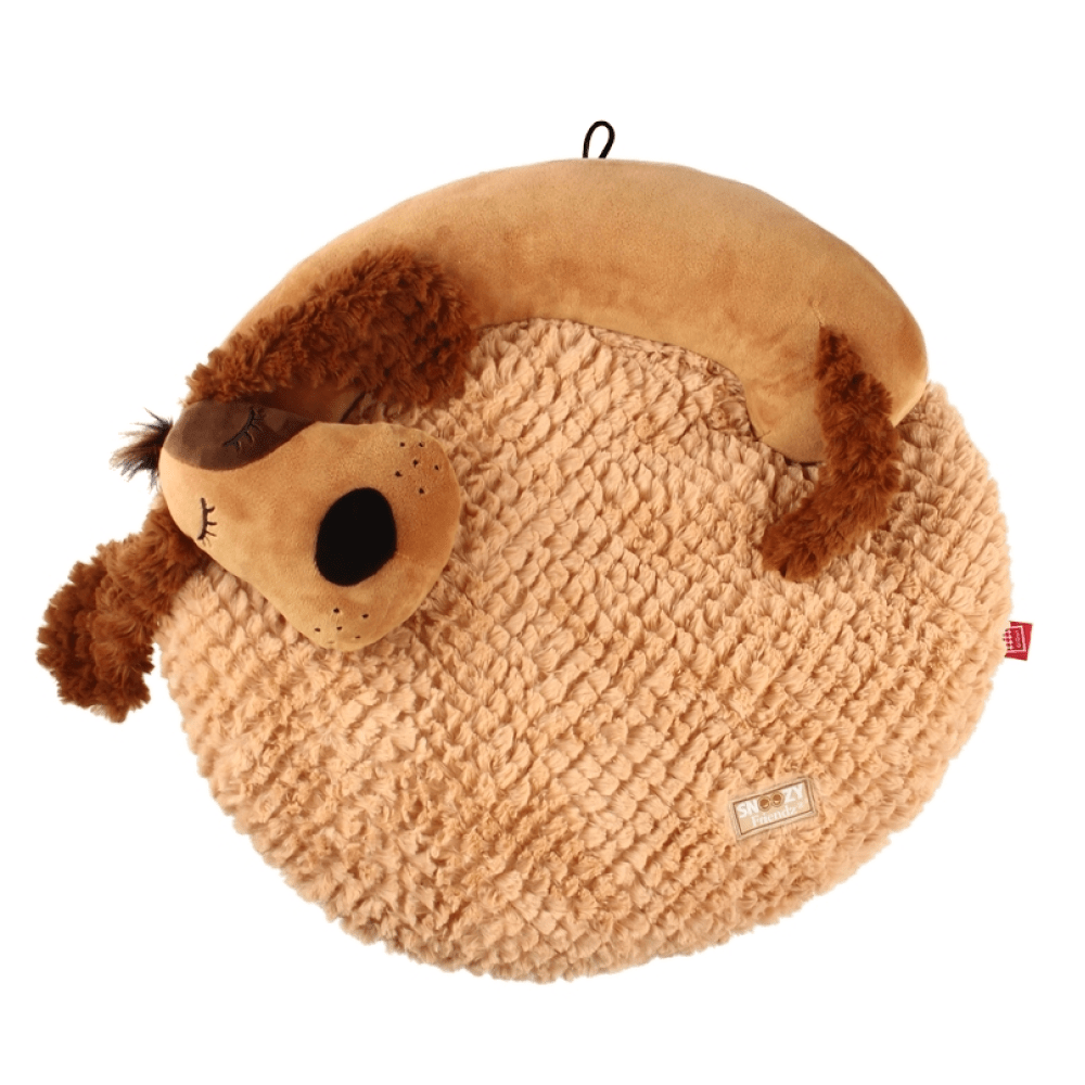 GiGwi Snoozy Friends 3D Shape Dog Sleepy Cushion for Cats and Dogs (Brown)