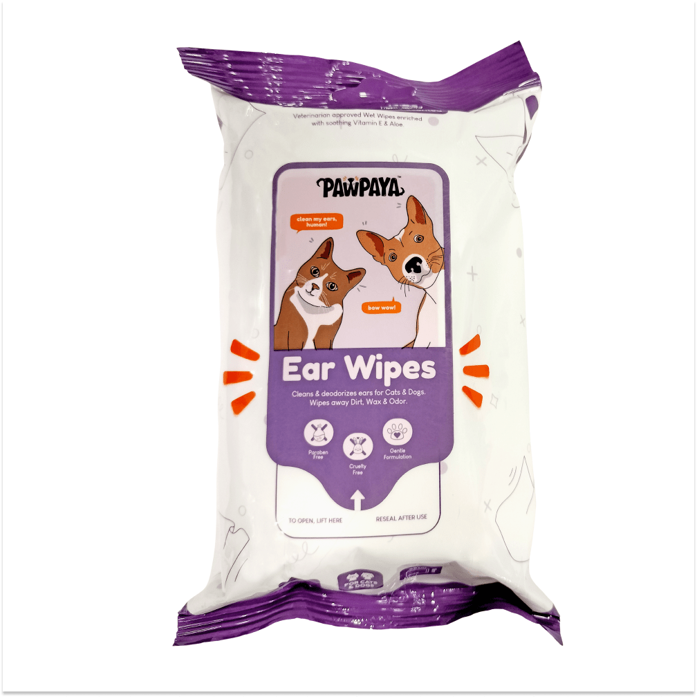 Pawpaya Ear Wipes for Dogs and Cats