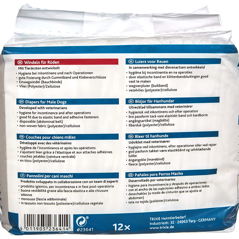 Trixie Diapers for Male Dogs (40x60cm) Dogs-Health & Wellness Trixie