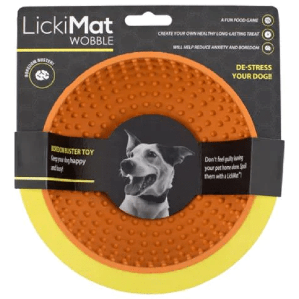 LickiMat Wobble Slow Feeder for Dogs (Orange)