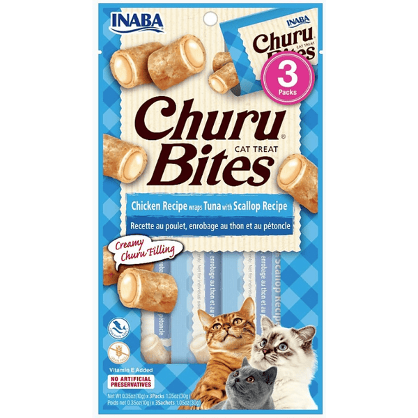 INABA Churu Bites Chicken Recipe Wraps Tuna with Scallop Recipe Cat Treats