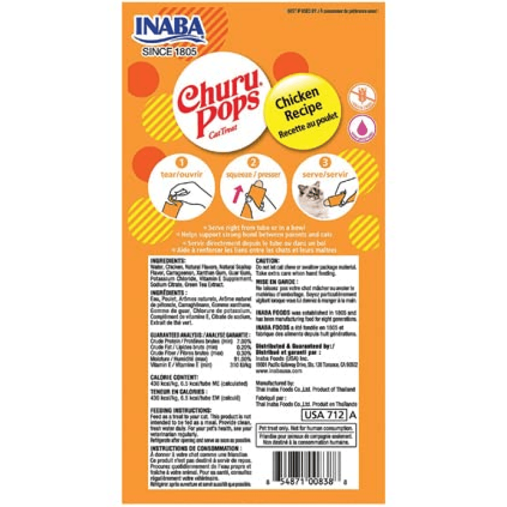 INABA Churu Pops Chicken Flavour Cat Treat Cats-Treats & Others INABA