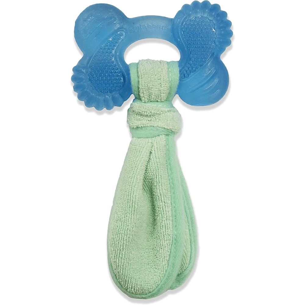 Nylabone Puppy Teething Peanut Butter Flavoured Chew Freezer Bone Toy for Dogs (Blue/Green)