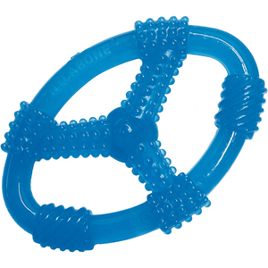 Nylabone Puppy Teething Peanut Butter Flavoured Chew Ring Toy for Dogs (Blue)