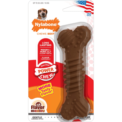 Nylabone Medley Flavoured Textured Power Chew Bone Toy for Dogs (Brown)