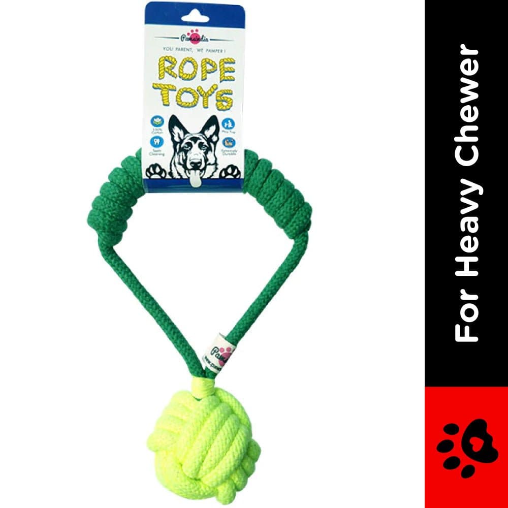 Pawsindia Tug of War Rope Toy for Dogs (Green)