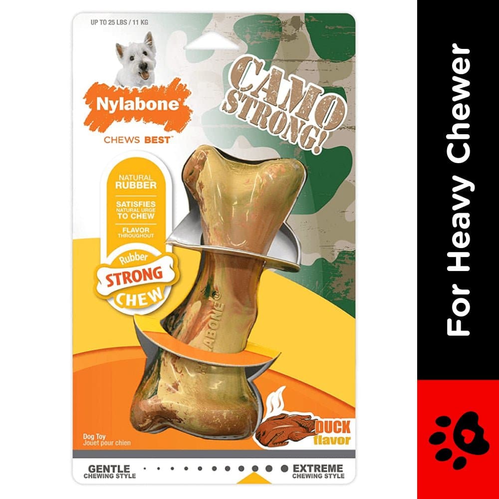 Nylabone Rubber Camo Bone Strong Chew Toy for Dog