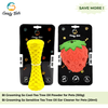 Goofy Tails Dumbbell Treat Dispensing Interactive Toys and Strawberry shaped Natural Rubber Chew Toy for Dogs Combo Dogs-Toys Goofy Tails Set of 2
