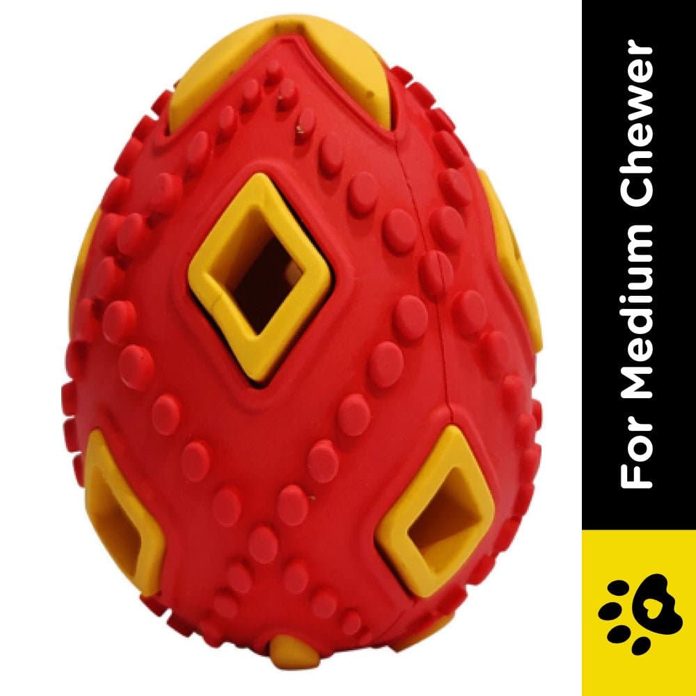 Pawsindia Egg Bell Toy for Dogs (Red)